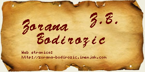 Zorana Bodirožić vizit kartica